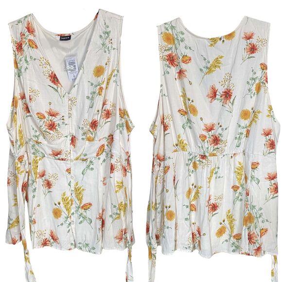 Torrid Rayon Tank Womens Plus Size 26/4x Sleeveless Up Waist Detail Tie Back Top - Picture 5 of 10